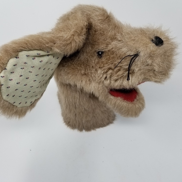 Dog Puppy Furry Hand Puppet Vintage Hand Made Animal Kids Golf Cover Pet Golden - Picture 2 of 11